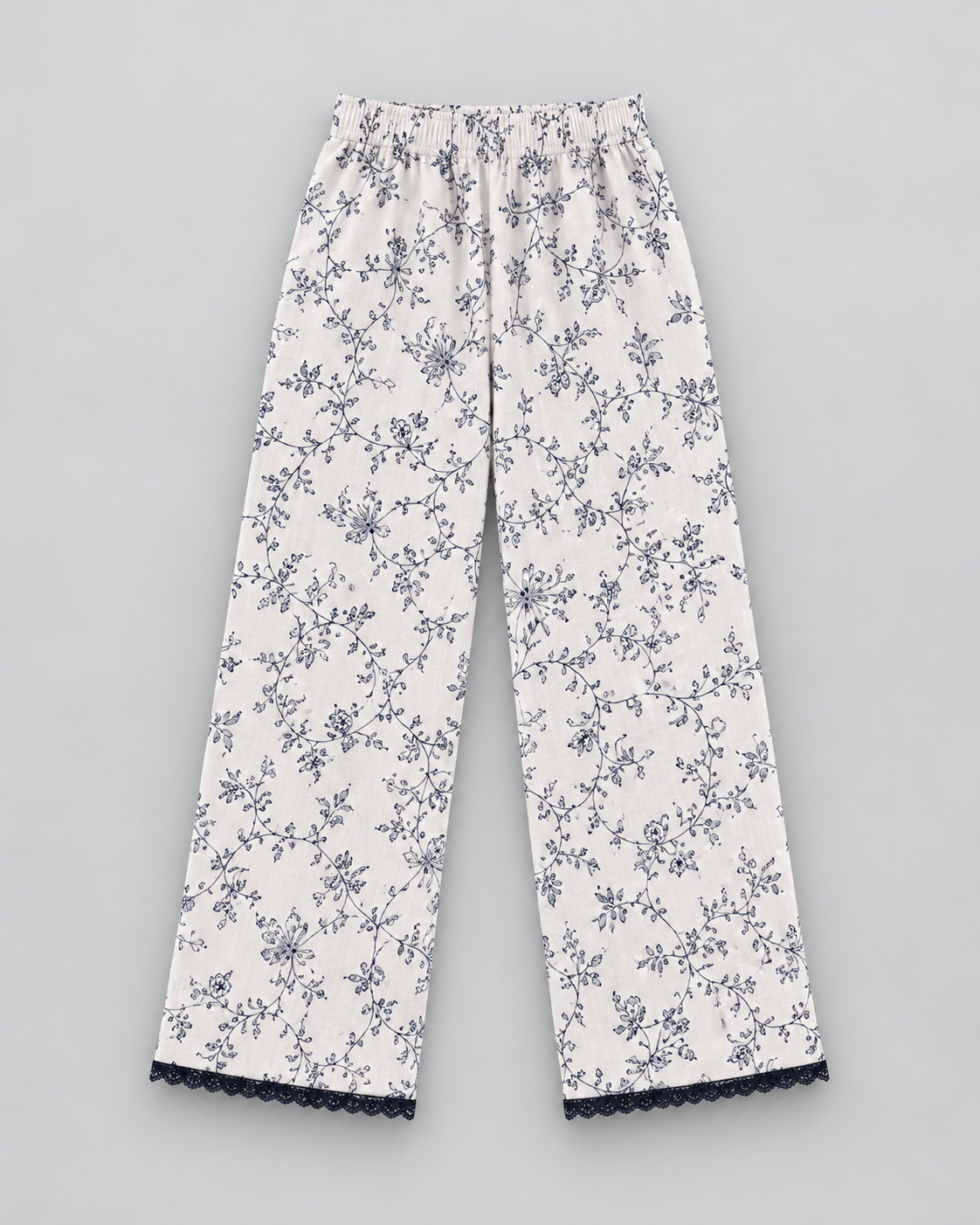 Girls’ White & Black Floral Printed Lawn 2-Piece Co-Ord Set