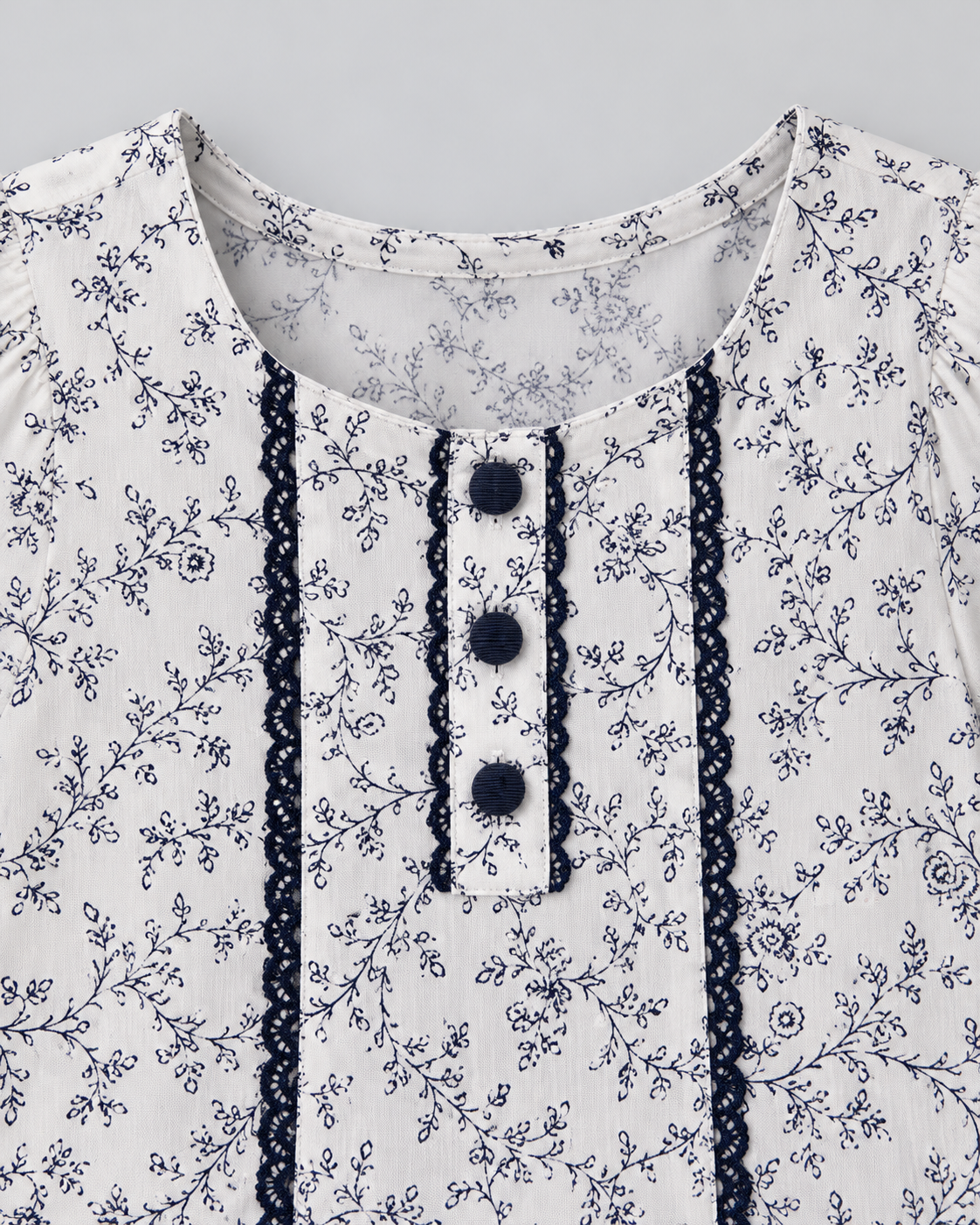 Girls’ White & Black Floral Printed Lawn 2-Piece Co-Ord Set