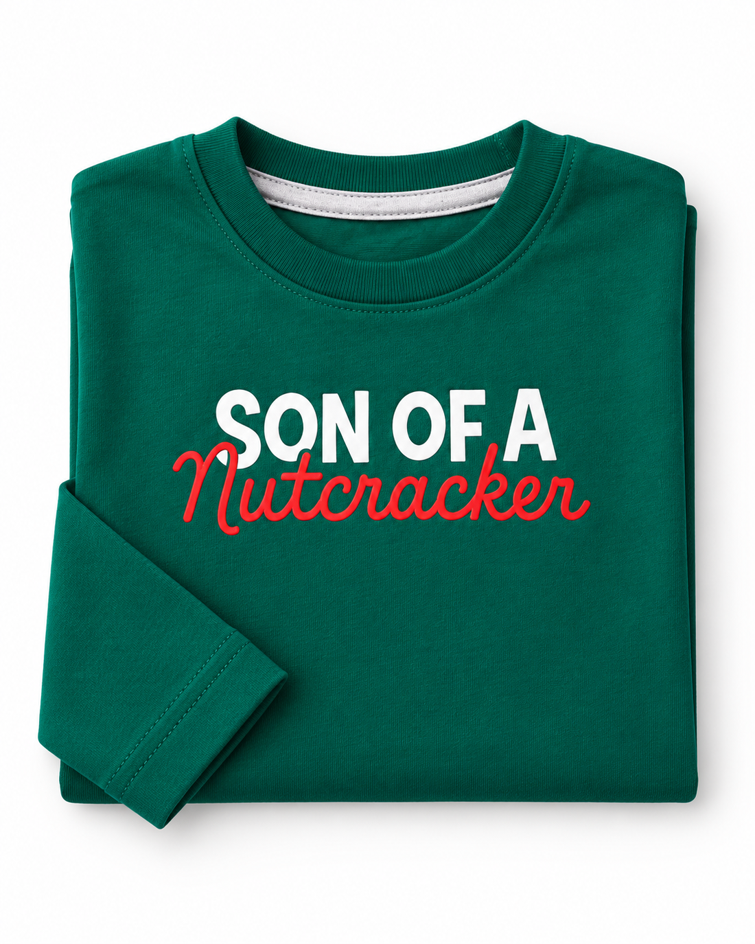 Boys’ Green “Son of a Nutcracker” Graphic Full-Sleeve T-Shirt