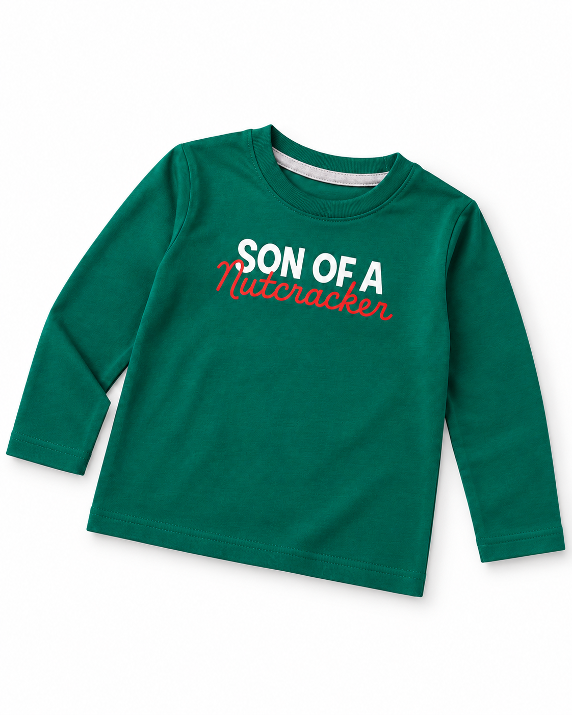 Boys’ Green “Son of a Nutcracker” Graphic Full-Sleeve T-Shirt