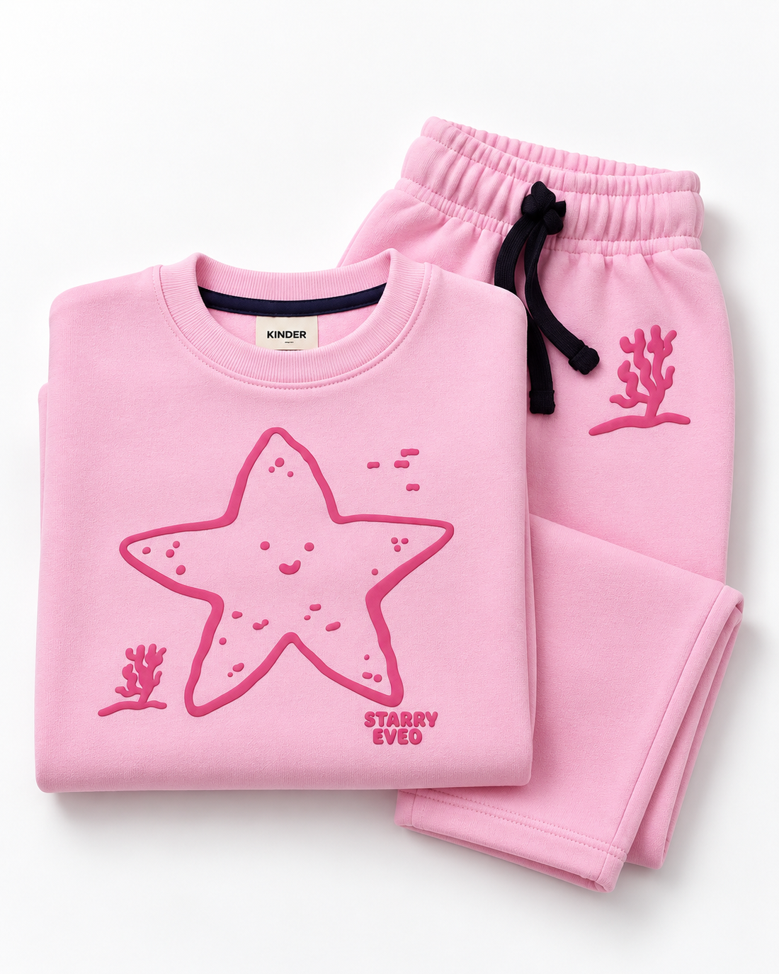 Girls’ Baby Pink Starfish Printed Co-Ord Set