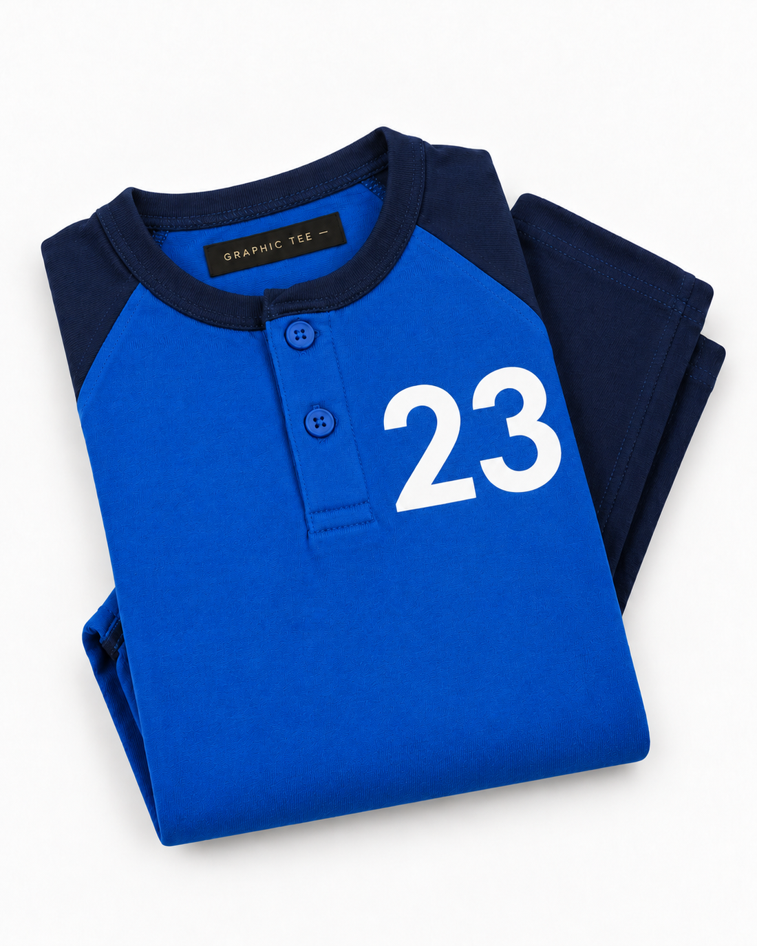 Boys’ Royal Blue & Navy Number 23 Raglan Half-Sleeve T-Shirt