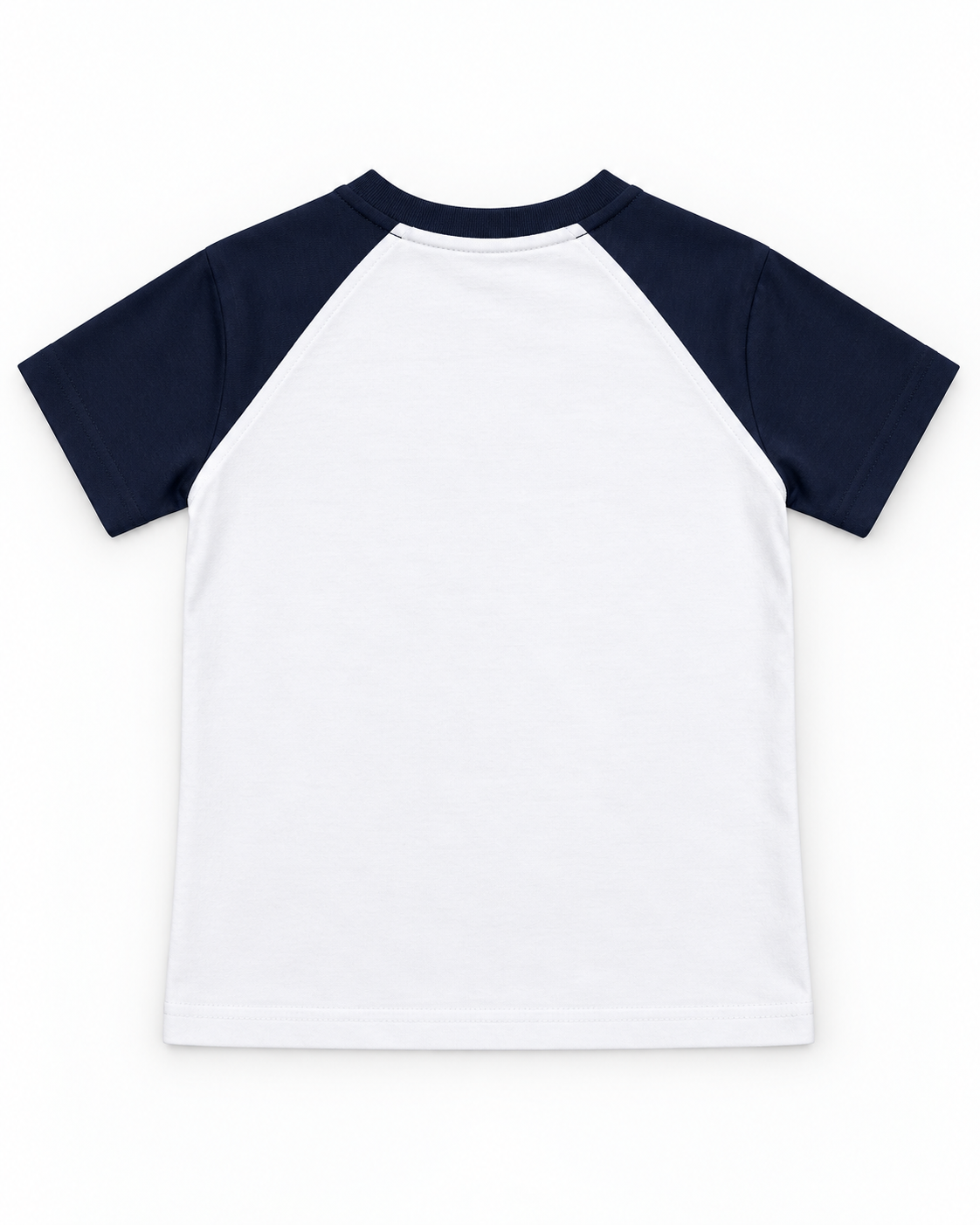 Boys’ White & Navy Number 23 Raglan Button-Neck Half-Sleeve T-Shirt