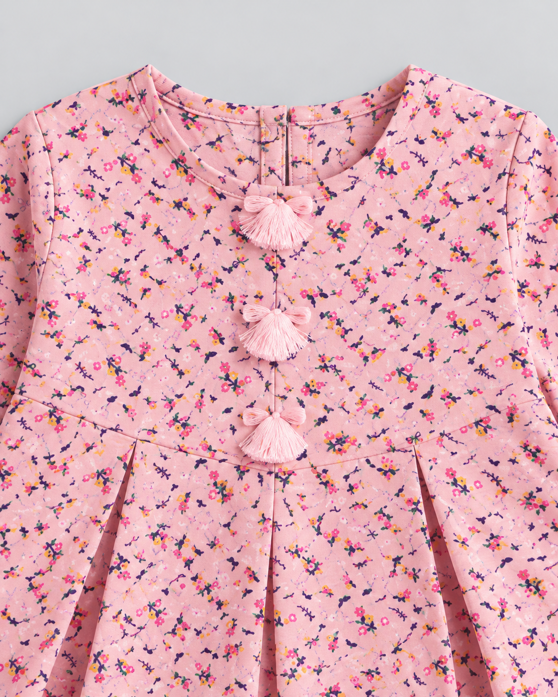 Girls’ Blush Pink Floral Printed Lawn 2-Piece Co-Ord Set