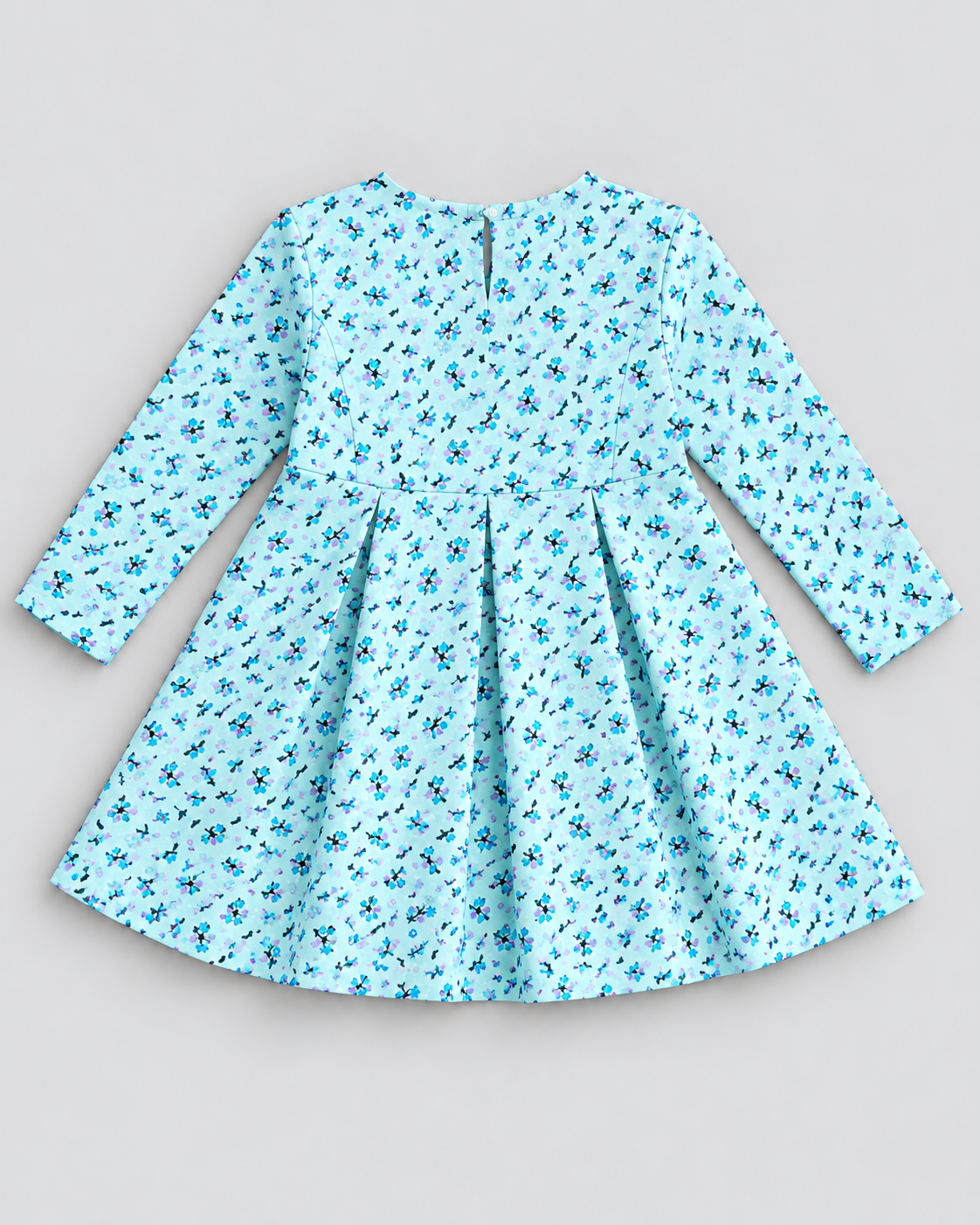 Girls’ Aqua Blue Floral Printed Lawn 2-Piece Co-Ord Set