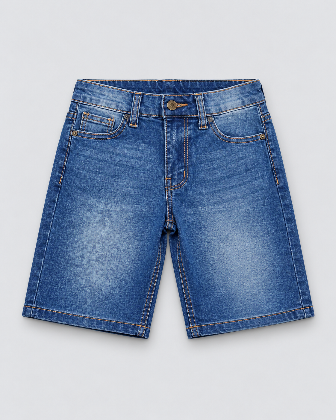 Boys’ Medium Blue Crafted Denim Washed Casual Shorts