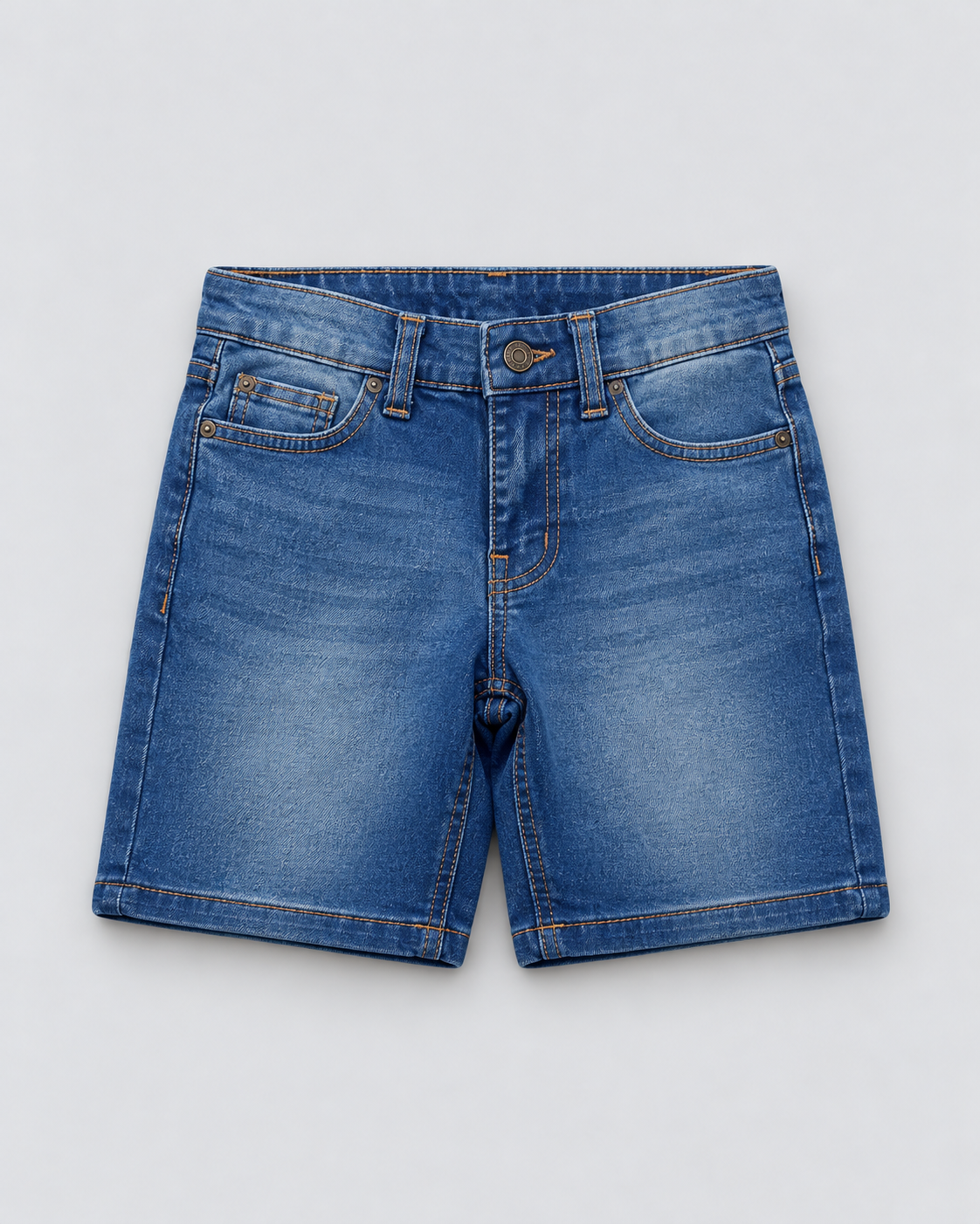 Boys’ Medium Blue Crafted Denim Washed Casual Shorts