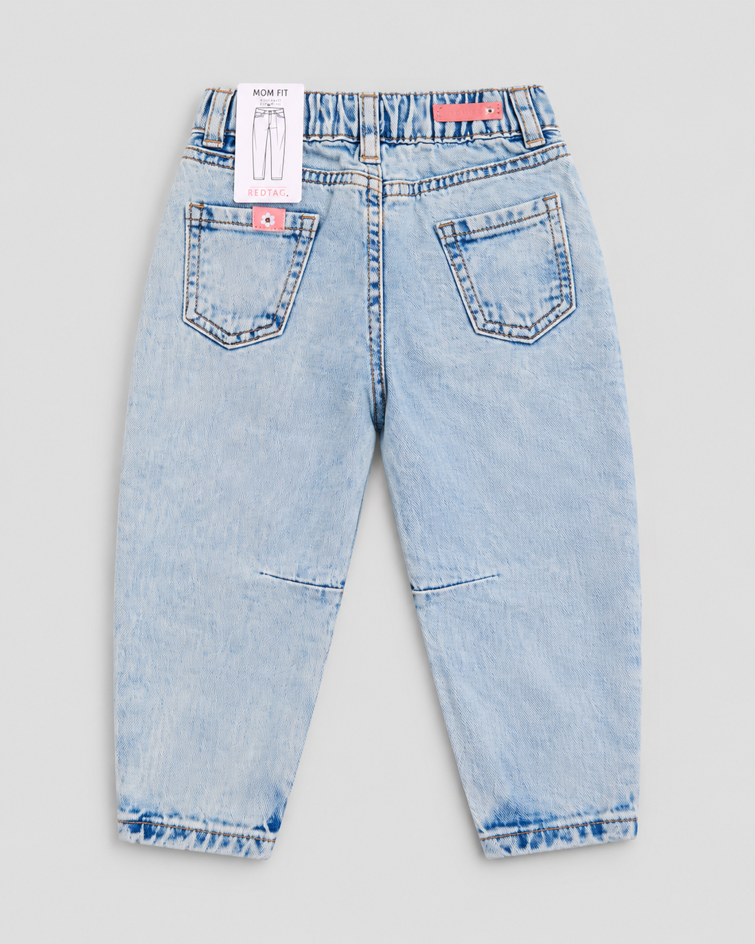 Girls’ Light Blue Washed Mom Fit Denim Jeans