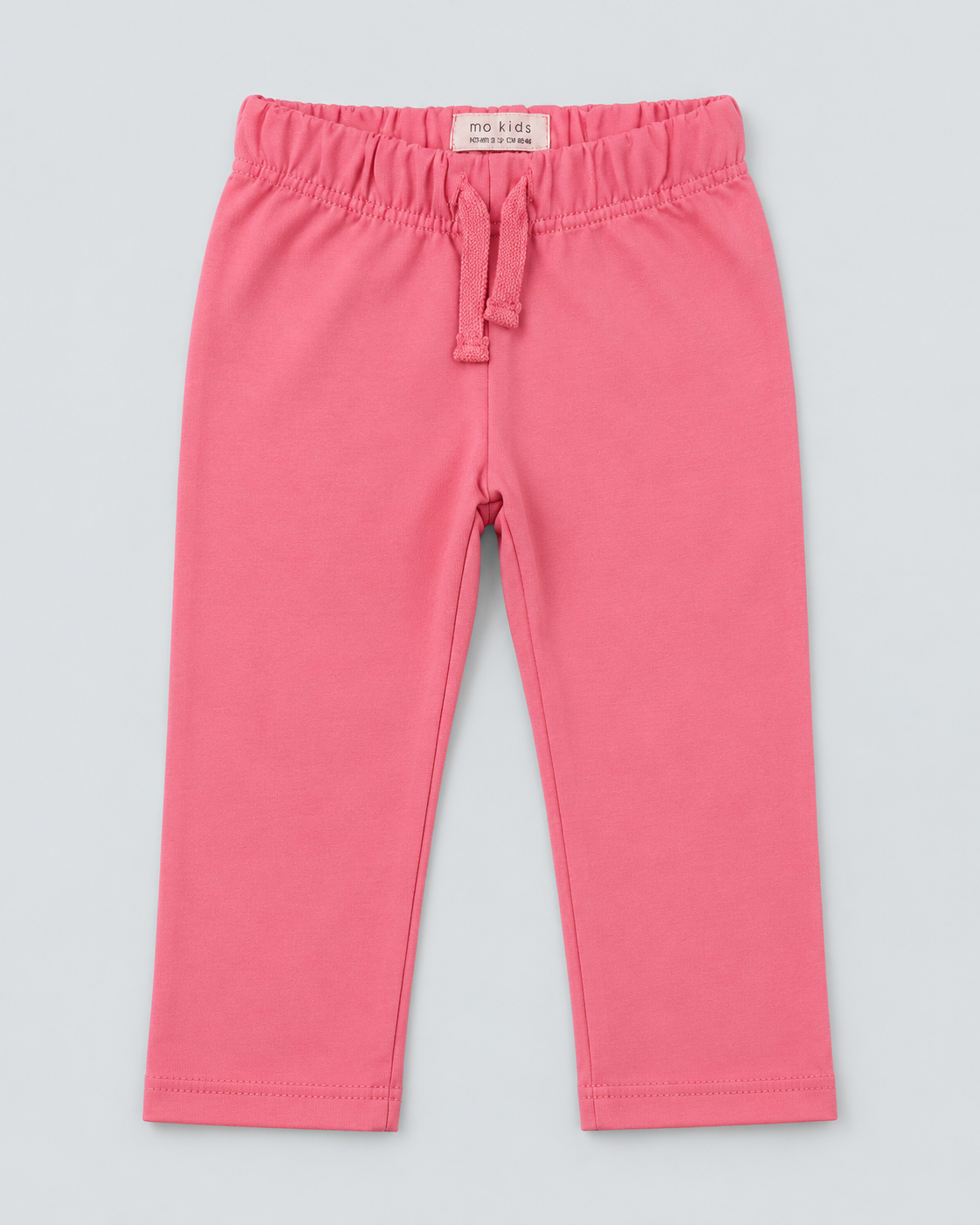 Girls’ Coral Pink Elastic Waist Straight-Leg Trousers