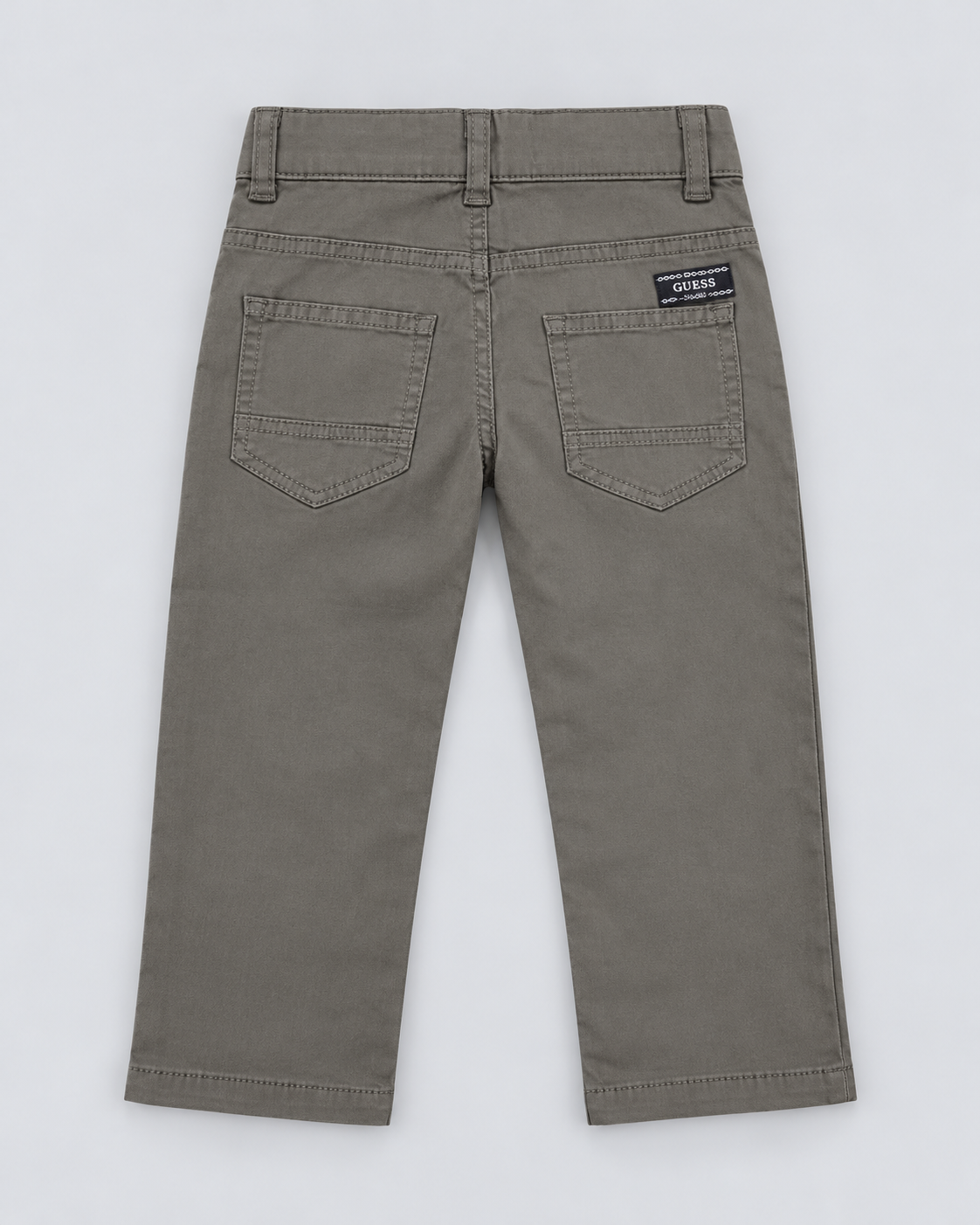 Boys’ Olive Grey Classic Straight-Leg Chino Pants