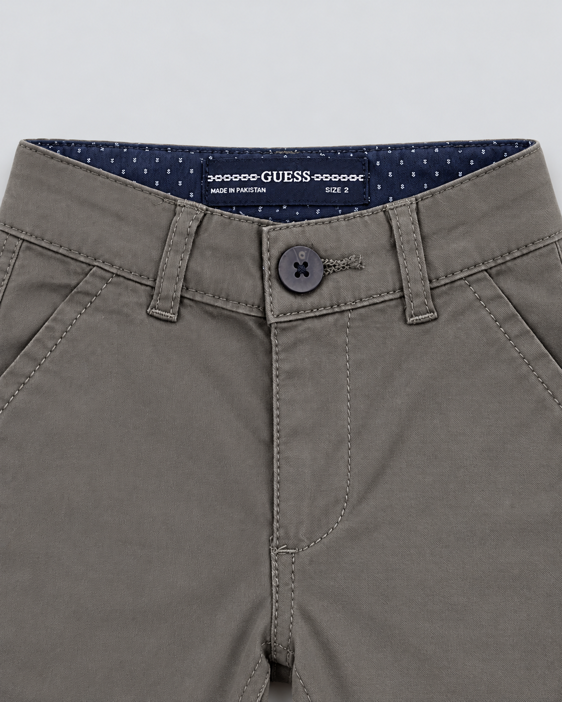 Boys’ Olive Grey Classic Straight-Leg Chino Pants