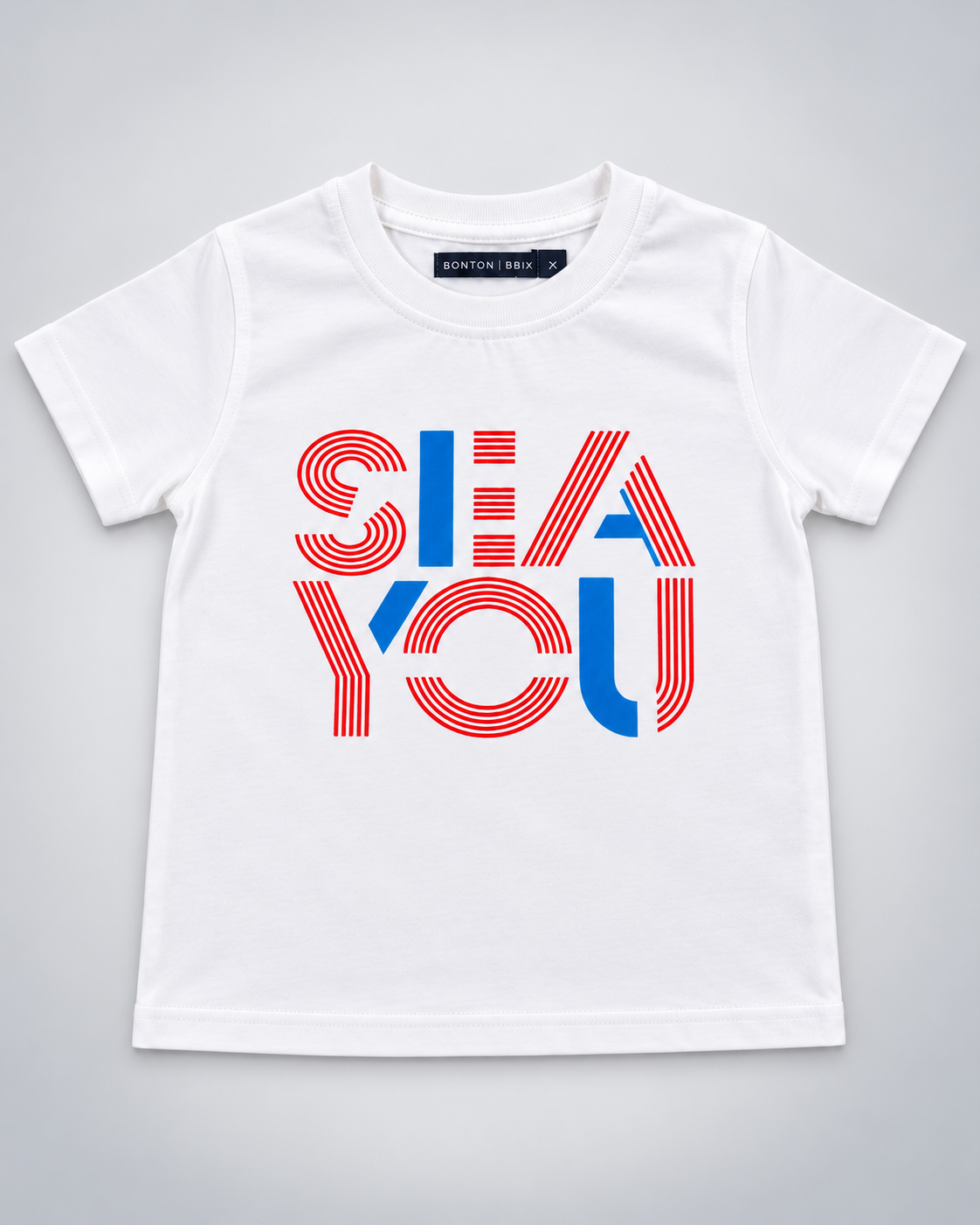 Boys’ White SEA YOU Typography Graphic Half-Sleeve T-Shirt