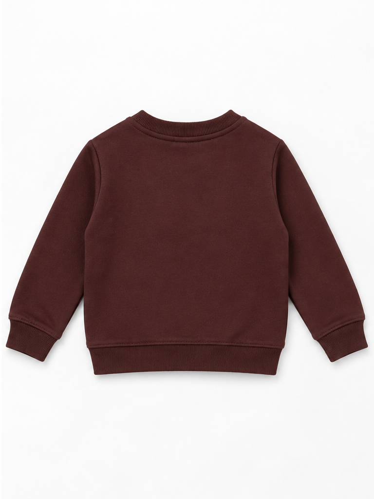 Girls’ Chocolate Brown Free Heart Appliqué Sweatshirt